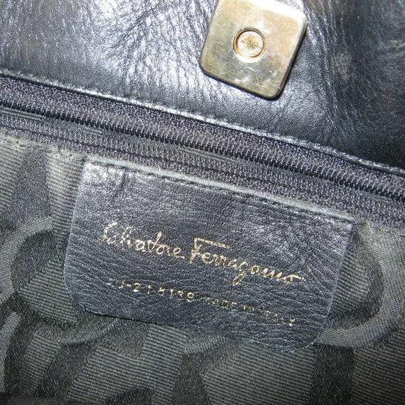 Ferragamo Tiered Vala Black Tote - Picture 4 of 8